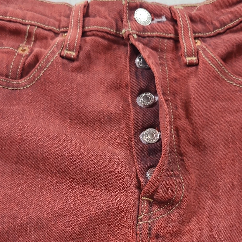 Levi's Rust Red Denim Cutoff Shorts